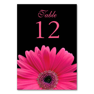 Tarjeta De Mesa Boda de Daisy Gerber negro y rosa caliente