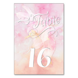 Tarjeta De Mesa Boda DE DERRAME DE COLUMBINA DE COLUMBINA ROSA