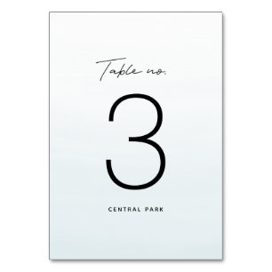 Tarjeta De Mesa Boda de destino de la acuarela azul oceánica