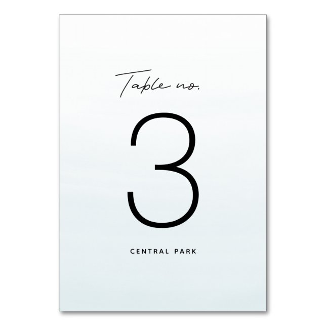 Tarjeta De Mesa Boda de destino de la acuarela azul oceánica (Anverso)