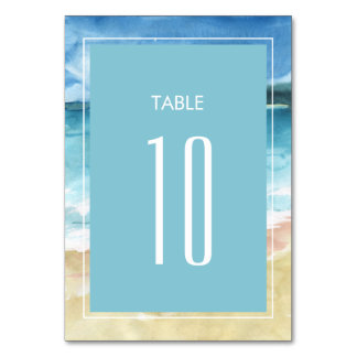 Tarjeta De Mesa Boda de destino de marea acuática