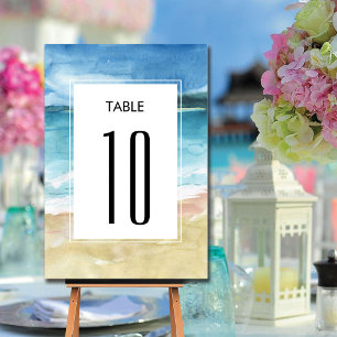 Tarjeta De Mesa Boda de destino de marea acuática