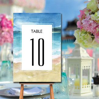 Tarjeta De Mesa Boda de destino de marea acuática