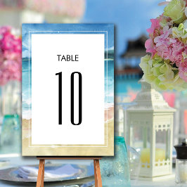 Tarjeta De Mesa Boda de destino de marea acuática