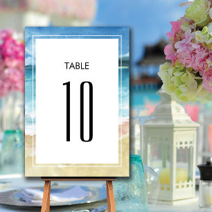 Tarjeta De Mesa Boda de destino de marea acuática