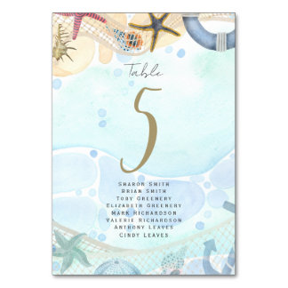 Tarjeta De Mesa Boda de destino de playa tropical costera