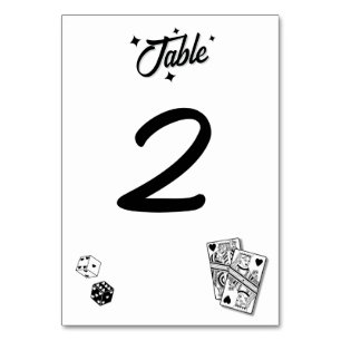 Tarjeta De Mesa Boda de destino del Casino de Las Vegas Blanco Neg