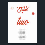 Tarjeta De Mesa Boda de Destino en el Casino de Las Vegas Tablero<br><div class="desc">Un diseño de boda único y hecho a mano con tema de casino de Las Vegas. Un tema de boda moderno de destino en Las Vegas, Nevada, que presenta cartas de juego, ilustraciones con tema de juego de casino. Un diseño de tarjeta de número de mesa de boda de Las...</div>