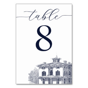 Tarjeta De Mesa Boda de Destino en Elegante Villa Italiana Vintage