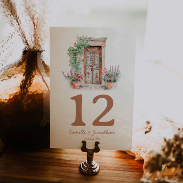 Tarjeta De Mesa Boda de destino rústico (Rustic Mexico Wedding Table Number)
