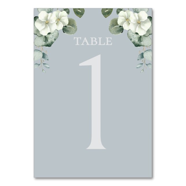 Tarjeta De Mesa Boda de diseño de eucalipto moderno (Anverso)