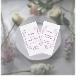 Tarjeta De Mesa Boda de diseño de gráfico de púrpura