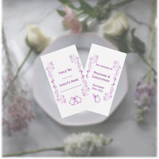 Tarjeta De Mesa Boda de diseño de gráfico de púrpura