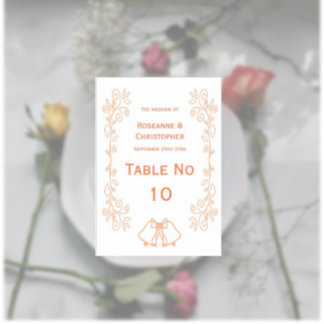 Tarjeta De Mesa Boda de diseño de pergaminos de pergamino