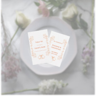 Tarjeta De Mesa Boda de diseño de pergaminos de pergamino