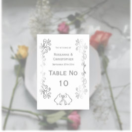 Tarjeta De Mesa Boda de diseño de trabajo de gamas plateadas