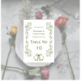 Tarjeta De Mesa Boda de diseño del trabajo de desplazamiento de la