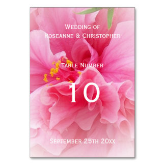 Tarjeta De Mesa Boda de diseño floral rosa