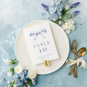 Tarjeta De Mesa Boda de doblado de color azul de vintage