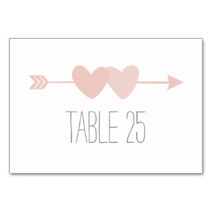 Tarjeta De Mesa Boda de dos corazones