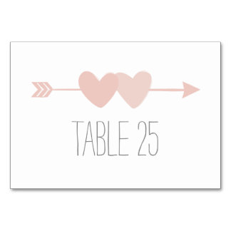Tarjeta De Mesa Boda de dos corazones