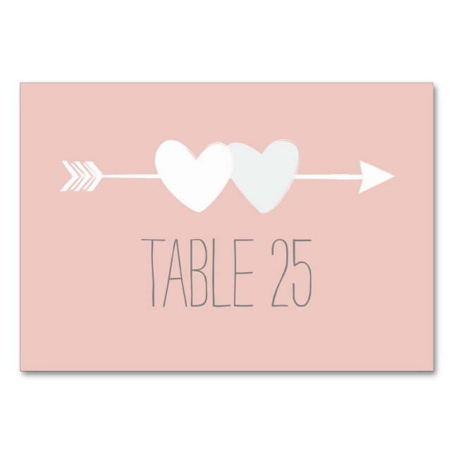 Tarjeta De Mesa Boda de dos corazones (Anverso)