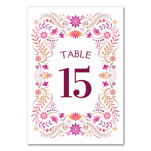 Tarjeta De Mesa Boda de ducha de cumpleaños rosado Fiesta (Anverso)