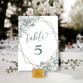 Tarjeta De Mesa Boda de ecología de eucalipto rústico