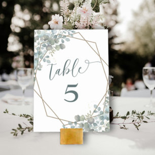 Tarjeta De Mesa Boda de ecología de eucalipto rústico