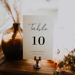 Tarjeta De Mesa Boda de Elegancia de Guión Elegante y Brillante