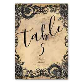 Tarjeta De Mesa Boda de Elegancia Gótica de Victoria