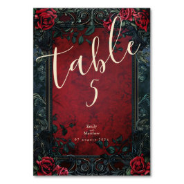 Tarjeta De Mesa Boda de Elegancia Gótica de Victoria