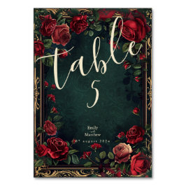 Tarjeta De Mesa Boda de Elegancia Gótica de Victoria