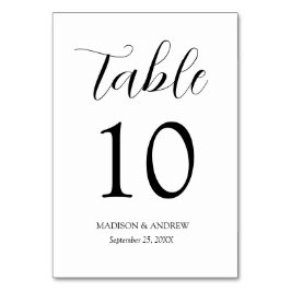 Tarjeta De Mesa Boda de elegancia moderna en blanco y negro
