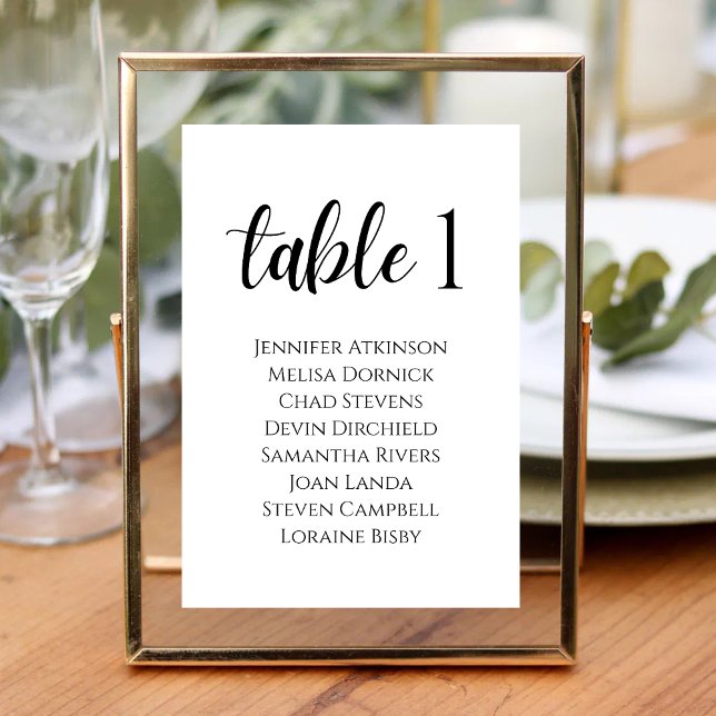 Tarjeta De Mesa Boda de Elegancia Moderna y Blanca Personalizada (Subido por el creador)