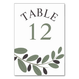 Tarjeta De Mesa Boda de encanto mediterráneo de rama oliva silizad