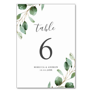 Tarjeta De Mesa Boda de energía ecológica de eucalipto