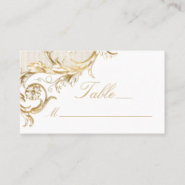 Tarjeta De Mesa Boda de escritura elegante de damasquinados floral