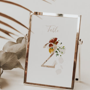 Tarjeta De Mesa Boda de escritura manuscrita floral rusa 2