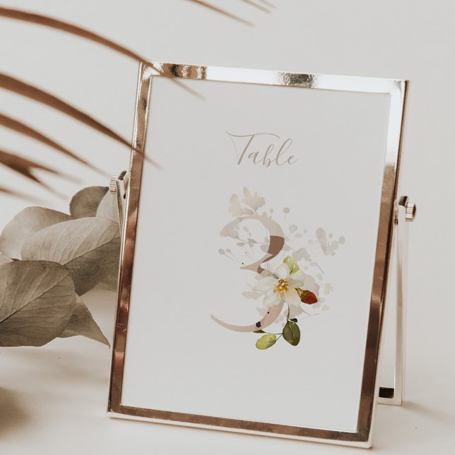 Tarjeta De Mesa Boda de escritura manuscrita floral rusa 3 (Subido por el creador)
