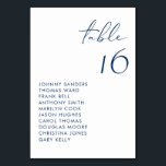 Tarjeta De Mesa Boda de escritura manuscrita moderna de Navy Blue<br><div class="desc">Tarjeta de números de tabla moderna con escritura manuscrita negra y tipografía minimalista. Personalice agregando sus detalles. Esta tarjeta azul marino es perfecta para bodas,  duchas de novias,  duchas para bebés y otros eventos.</div>