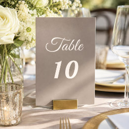 Tarjeta De Mesa Boda de escritura marfil taupe