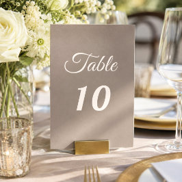 Tarjeta De Mesa Boda de escritura marfil taupe
