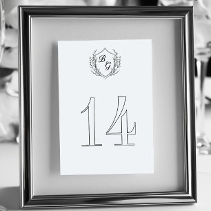 Tarjeta De Mesa Boda de Escudo de cosecha de línea fina botánica