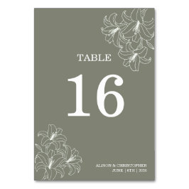 Tarjeta De Mesa Boda de Esquina de Flora Simple y Elegante