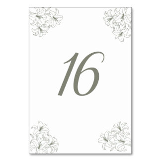 Tarjeta De Mesa Boda de Esquina de Flora Simple y Elegante