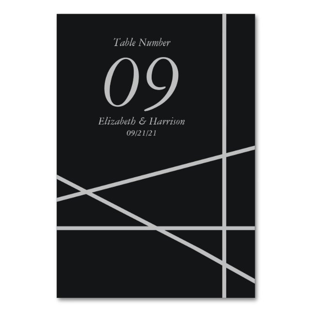 Tarjeta De Mesa Boda de Estilo Geométrico Simple (Anverso)