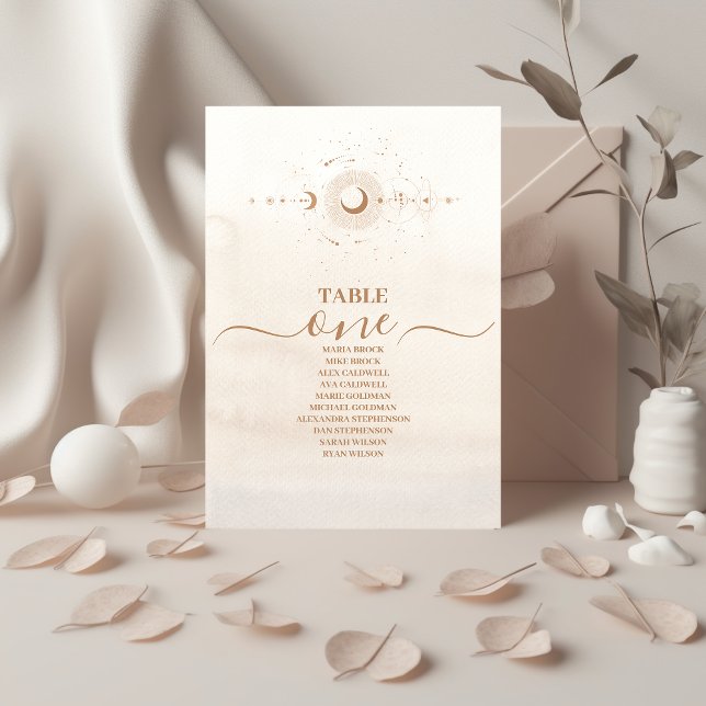 Tarjeta De Mesa Boda de Estrellas Celestiales de Oro Místico (Subido por el creador)