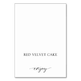 Tarjeta De Mesa Boda de etiqueta de comida con sabor Buffet Blanco