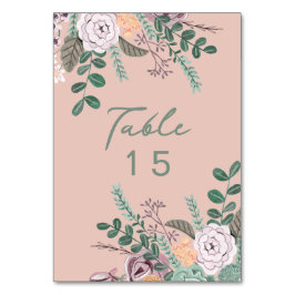 Tarjeta De Mesa Boda de eucalipto rosa floral